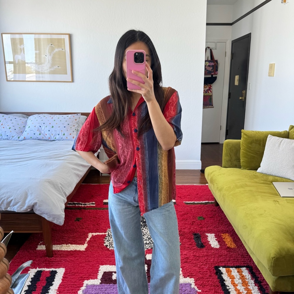 Vintage Boho Button-Up Top